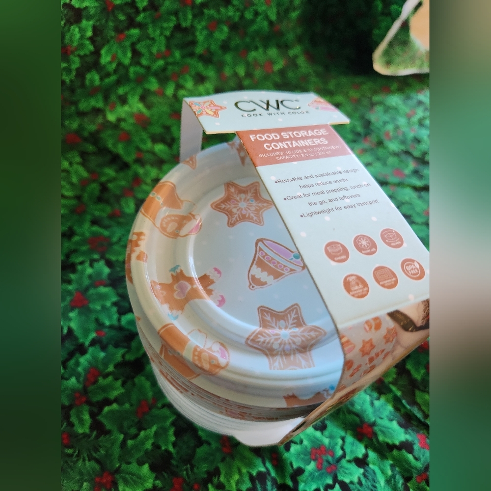 CWC Christmas Food Storage Containers Cookies NWT
